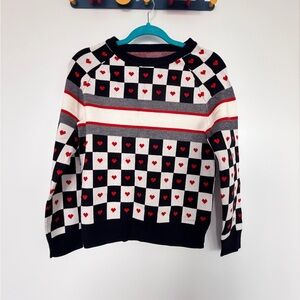 ❤️🖤 Checkered Hearts Sweater - So Cute! ❤️🖤
